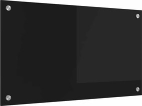 vidaXL Panou de bucătărie Negru 70 x 40 cm sticlă securizată