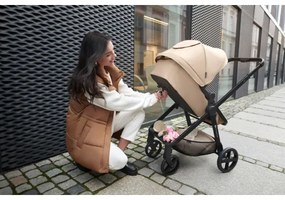 Cărucior de copii combinat 4 în 1 KINDERKRAFT NEWLY Classic beige + scaun auto MINK PRO