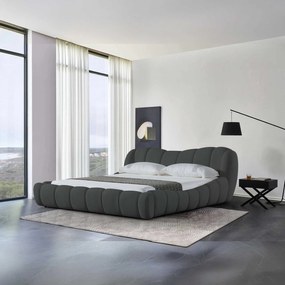 Pat dormitor dumonde, tapitat gri Royal 180x200 cm
