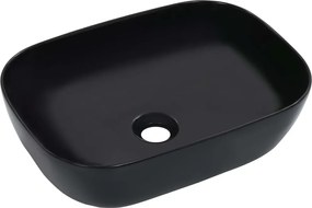 vidaXL Chiuvetă de baie, negru, 45,5 x 32 x 13 cm, ceramică