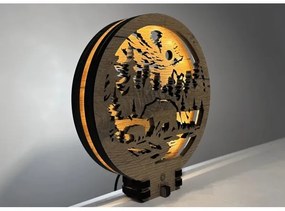 Li-Go 23595/DUB2 - Decorațiune de masă LED reglabilă LED/12W/230V 20x22 cm stejar