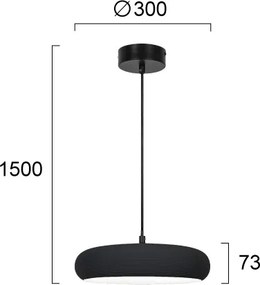 Lustră LED pe cablu LOGAN LED/11W/230V neagră