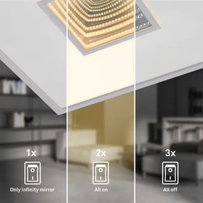 Briloner 3848014 - Plafonieră LED TORO LED/18W/230V 42x42 cm crom mat