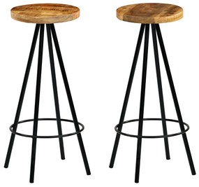 vidaXL Scaune de bar, 2 buc., lemn masiv de mango