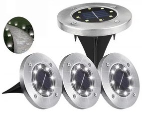 Lumini solare cu LED pentru grădină - 8 LED - alb rece - 4 buc