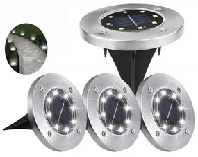 Lumini solare cu LED pentru grădină - 8 LED - alb rece - 4 buc