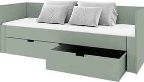 Patul extensibil, verde-gri, 90/180x200, ANTONY