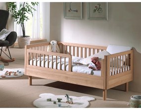 Pătuț în culoare naturală din lemn de stejar 70x140 cm Forrest – Vipack