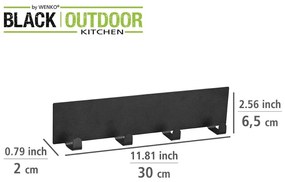 Bară magnetică pentru ustensile de bucătărie Black Outdoor Kitchen Ima, negru