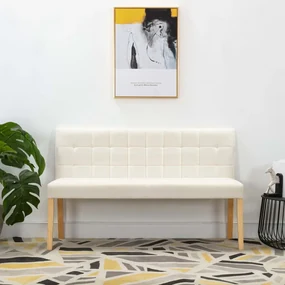 288577 vidaXL Bancă, crem, 140 cm, catifea