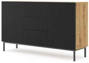 Comodă 2D3S 150 Rowanna (Stejar artisan + Negru). 1125007