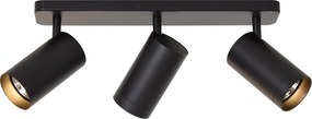 Plafonieră modernă neagră cu 3 lumini GU10 70mm - Jeana Luxe