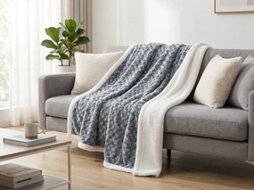 Patura MISTRA, imitatie de miel, gri inchis Dimensiuni: 150 x 200 cm