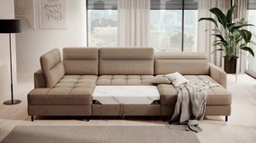 Canapea modulara, extensibila, cu spatiu pentru depozitare, 306x100x165 cm, Berrto R02, Eltap (Culoare: Maro / Toscany 20)