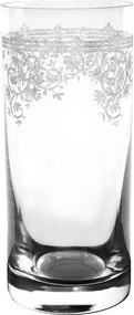 Pahar de long drink din sticlă, transparent, cu model în spirală gravat, 300 ml, 14,5 x 6,5 cm, „Joséphine”