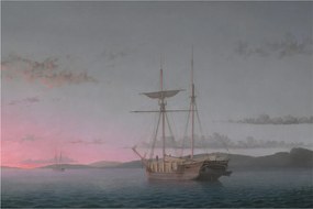 Tablou - Fitz Henry Lane, Lumber Schooners at Evening on Penobscot Bay, reproducere (90x60 cm)
