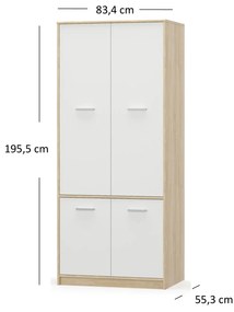 Dulap de haine Terrell (Stejar sonoma + alb). 1053289