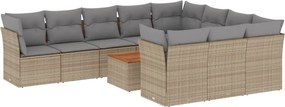 vidaXL Set canapele de grădină cu perne, 11 piese, bej, poliratan