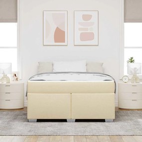 vidaXL Cadru de pat Altele Crem 160 x 200 cm țesătură