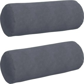 vidaXL Perne Bolster 2 pcs Gri închis Ø 25 x 70 cm