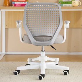 Scaun ergonomic copii, Reglabil pe inaltime, Cotiere rabatabile 2D, Roti blocare automata, baza PP, Gri