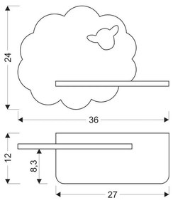 Corp de iluminat pentru copii alb Sheep – Candellux Lighting