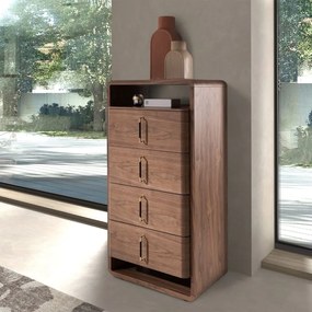 Comoda inalta design LUX cu sertare Walnut Veneer