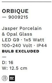 Aplica baie protectie IP44, Portelan jasper, ORBIQUE 16cm