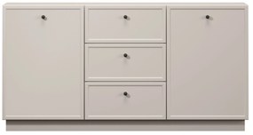 Comodă Lorini 150 cm cu sertare - cașmir / mânere negre