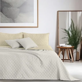 Cuvertură cu 2 fețe din microfibră DecoKing Axel, 200 x 220 cm, bej-alb