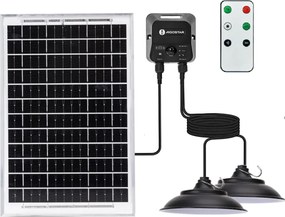 Aigostar - Lustră solară LED cu senzor, 2xLED/35W/12V, 6000mAh, 6500K, Ø15 cm + telecomandă