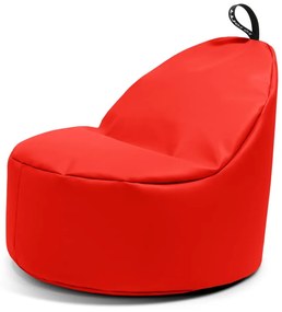 Fotoliu bean bag roșu cu tapițerie din imitație de piele Round L – So Soft?