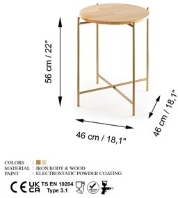 Măsuță de cafea Museli 6 (natural + auriu) . 1093231