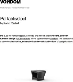 Taburete/Masuta de exterior/interior design modern PAL TABLE/STOOL 51006 Vondom