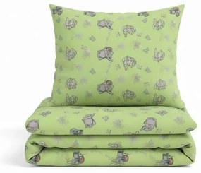 Set pilota si perna din bumbac ranforce cu Iepurasi pentru pat 2-8 / 2-12 ani - ASC6427968007485