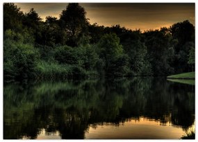 Tablou cu lac în pădure (70x50 cm)