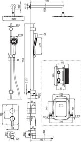 ARNIKA Set de Duș cu Montare Îngropată, cu BOX pentru Baterie finisaj negru BXYWNQAM