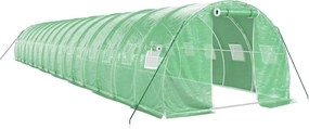 vidaXL Seră cu cadru din oțel, verde, 48 m², 16x3x2 m