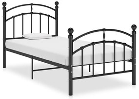 vidaXL Cadru de pat, negru, 100x200 cm, metal