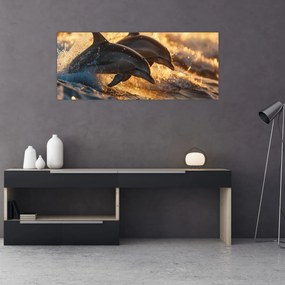 Tablou - Delfinii (120x50 cm)