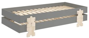 Set MODULO format din 2 Pat copii MODULO (90 x 200 cm) cu picioare Pat copii în formă de piesă de puzzle.