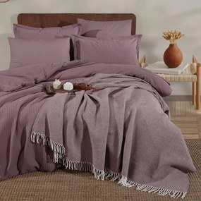 Lenjerie de Pat Premium EVEYA V3 Clasy cu Pătură Decorativă – 100% Bumbac, 7 Piese