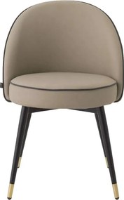 Set de 2 scaune design LUX Cooper, piele sintetica bej