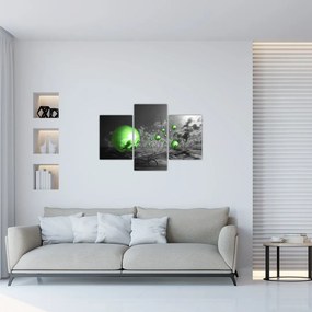 Tabloul bilelor verzi abstracte (90x60 cm)