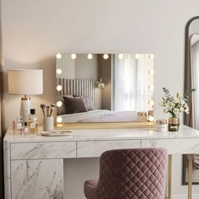 Oglindă LED HOLLYWOOD L.Gold 80x60