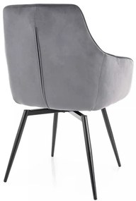 Scaun de bucătărie Alcano Velvet, gri