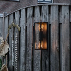 Aplică industrială neagră 38 cm cu 2 lumini IP44 - Charlois