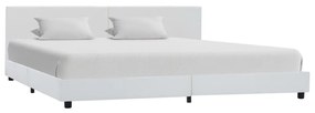 284767 vidaXL Cadru de pat, alb, 180 x 200 cm, piele ecologică
