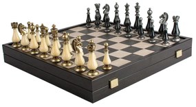 Joc de sah Leather Chessboard Chessmen &amp; Pearl