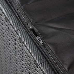 Deuba Cutie de depozitare din ratan cu roti 150 cm - neagra